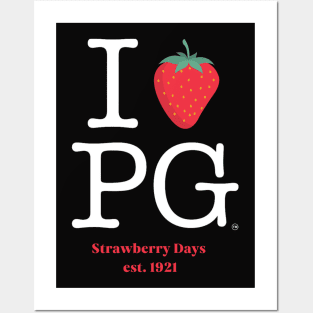 I Strawberry PG- White Font Posters and Art